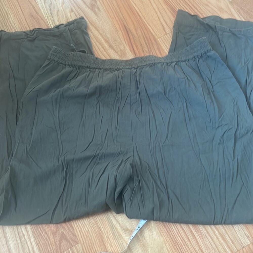 1 state dual lace elastic waist army green wide leg pant trouser size XL - Picture 8 of 8